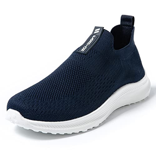 JOMIX Chaussure sans Lacets Hommes Chaussures de Marche Hommes Chaussures Slip on Sneakers Respirantes Légères Confortables (Marine, 41 EU)