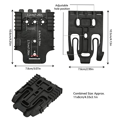 Quick Release System Kit, Accessory Locking Buckle And Receiver Plate Black Nylon For On Duty Belt Girdle, Vest And Leg Bag (11X8Cm) #TOP5