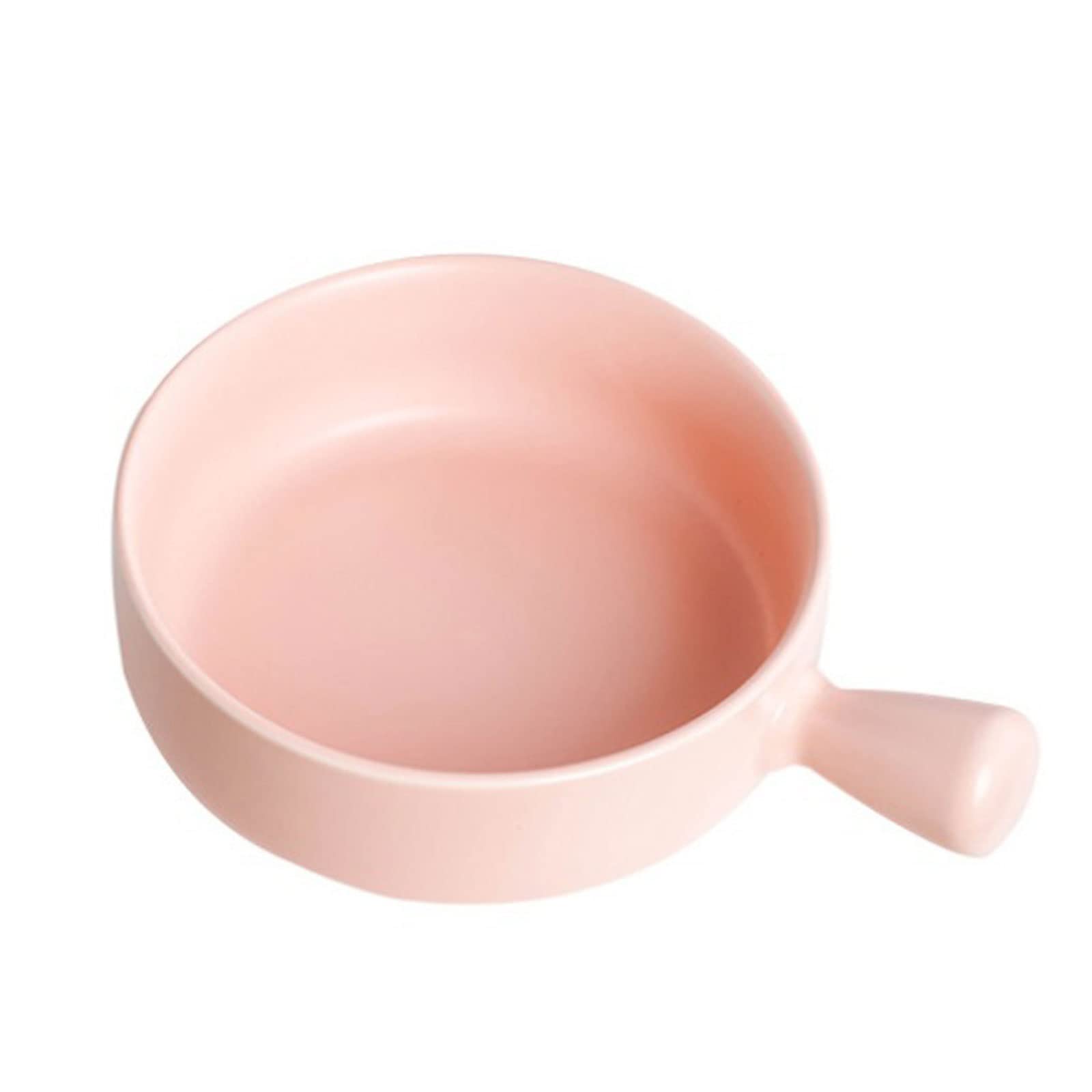Miski na zupę, ceramiczna miska na sałatkę z uchwytem, ​​miska na płatki śniadaniowe, owoce, jednolity kolor, deser, zupa, makaron, kuchenka mikrofalowa (żółta) (różowa, jeden rozmiar)