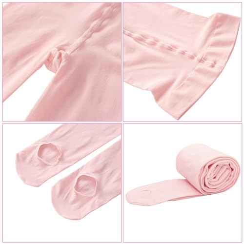 Image of 2 Pairs Girls' Ultra Soft Pro Dance Tights Ballet Transition Daily Student Tights (Toddler /Little Kid /Big Kid)