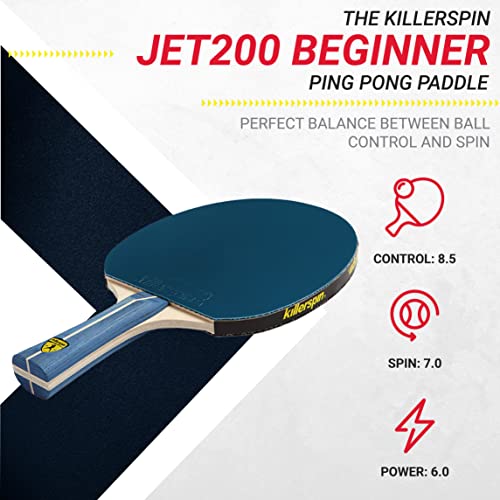 Killerspin Recreational Ping Pong Paddle, Table Tennis Racket With Wood Blade, Jet Basic Rubber,Navy Blue - Thumbnail 7