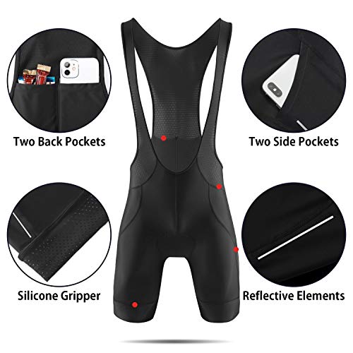 image for BALEAF Men's Cycling Bib Shorts 4D Padded Bike Bicycle Shorts Pockets 