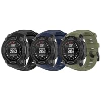 22mm Straps Compatible with Garmin instinct Crossover AMOLED, instinct 3 AMOLED/SOLAR 45mm, Silicone Replacement Bands (A (Pack of 3))
