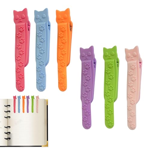 Amesor Segnalibri Divertenti - Segnalibri Automatici A Di Gatto Per La Lettura - 6 Segnapagine In Silicone Lettura Per Amanti Libri Studenti Insegnanti