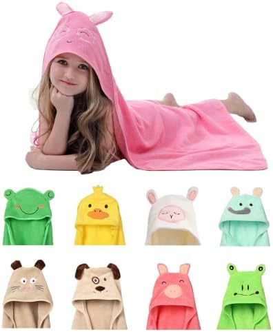 xcdfvhq Bath Towels for Kids,Rabbit Hooded Towel for Girls Boys,Toddlers Beach Towel with Hood 100% Cotton Highly Absorbent Coral Fleece Bathrobe
