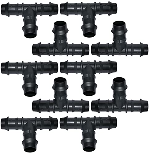 AERZETIX - C48699 - Lot de 10 Raccords/répartiteurs en ''T'' Ø20mm pour Tuyau d'arrosage - jonction cannelée en ''T'' pour système d'irrigation Goutte à Goutte
