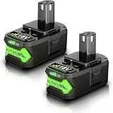 2Packs Replacement for Ryobi 18V Lithium Battery Compatible wit Ryobi 18 Volt Battery ONE+ Plus P102 P103 P104 P105 P107 P109 P122 PBP005 PBP004 PBP003 PBP002 RB18L50 BPL1820 Cordless Power Tools