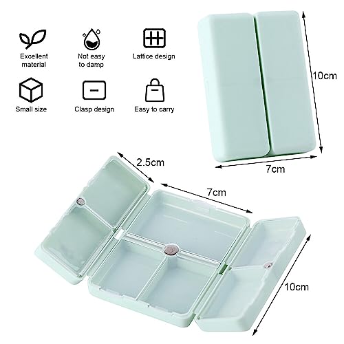EACHPT Reis-pillendoos, tablettenbox 7 dagen kunststof pillendoos, draagbare pillendoos met 7 vakken, magnetische opvouwbare pillendoos voor dagelijks gebruik en reizen, medicijnbox, vitaminen - Afbeelding 3
