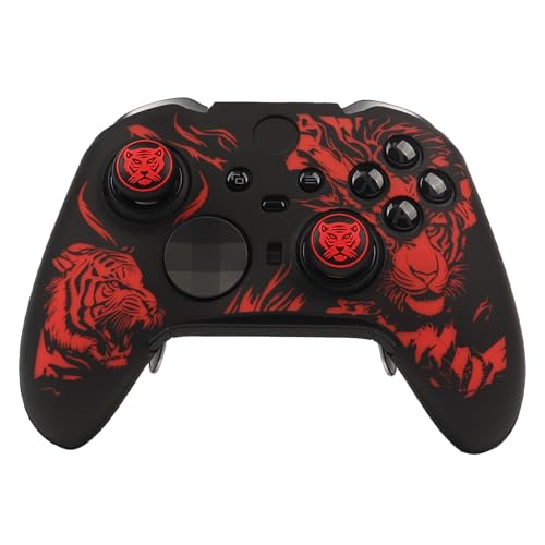 Image of Tiger Controller Skin Compatible with Xbox Elite Series 2 Core Wireless Controller, RALAN Protector Case, Customised Thumb Grips Cap