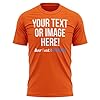 Personalised Text and Image T Shirt Mens Unisex Fit Any Colour or Font Top Tee, 3XL, Sport Grey #5