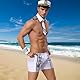 PIIKNUO Polizei Kostüm Herren Sexy Unterwäsche, Uniform Outfit 4PC Erotisches Unterwäsche Matrose Kostüm Sexy Mode Sexy Erwachsene Cosplay Dessous Set Clubwear Faschingskostüme Männer Polizei
