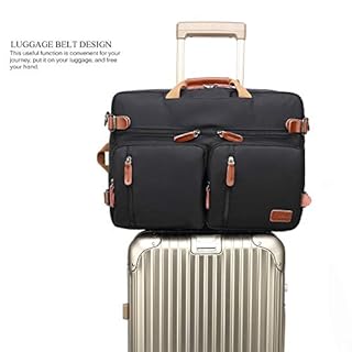 CoolBELL Convertible Backpack Messenger Shoulder Bag Laptop Case Handbag Business Briefcase Multi-Functional Travel Rucksack Fits 17.3 Inch Laptop for Men/Women (Black)