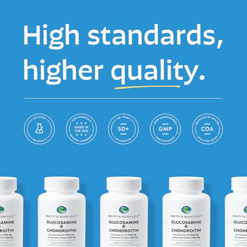 Earth's Splendor Glucosamine HCI 1500 mg Chondroitin Sulfate 1200 mg Supplement for Men & Women, Supports Joint Health, Supports Daily Joint Function (120 Capsules, 1+ Month Supply) — view 6