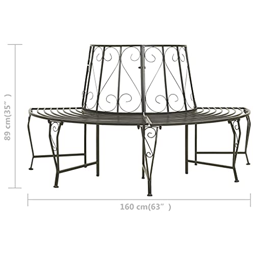 Banco de jardín semicircular de 160 cm con gran capacidad de carga para exterior 3