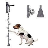 GINIDEAR Dog Bells to Go Outside & Puppy Potty Training, Adjustable Dog Door Bell Ring to Go Potty, Handmade with Premium Yarn. Twisted Style, Grey