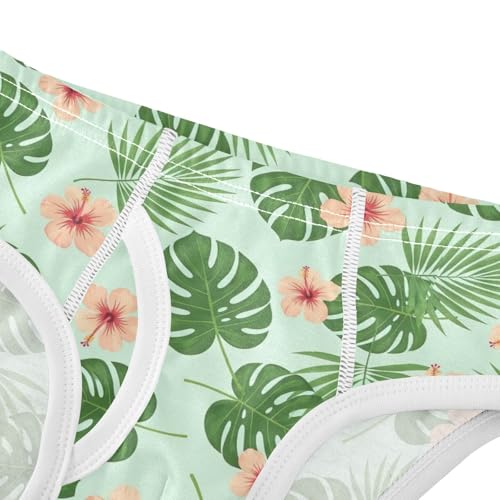 ODAWA Tropical Palm Leaves Green Tag Free Underwear Briefs, Toddler Underwear Boys 2T4