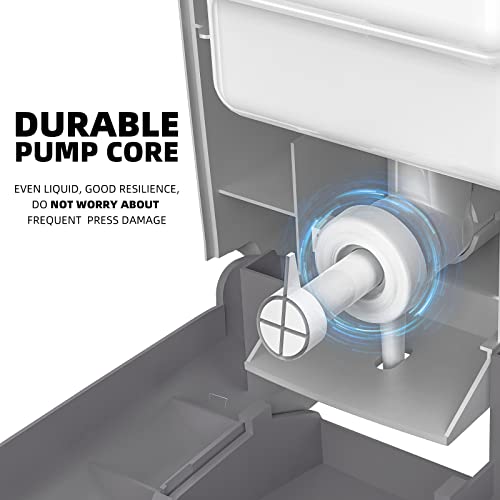 Image of Commercial Wall Mount Soap Dispenser, Refillable ABS Plastic Manual Liquid Hand Soap Sanitizer Dispenser, 27oz (800ml) Large Capacity for Restaurant Office Public Restroom