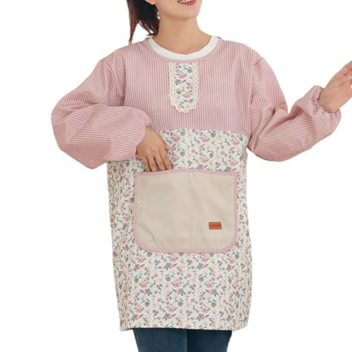 Tablier cuisine style coréen coton manches longues pour atelier de travail