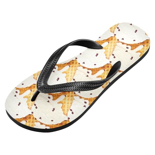 Burbuja Creamy Vanilla Ice Cream Flip Flops for Women Men, Soft Thong Sandals Rubber Slippers for Pool Beach Essentials2