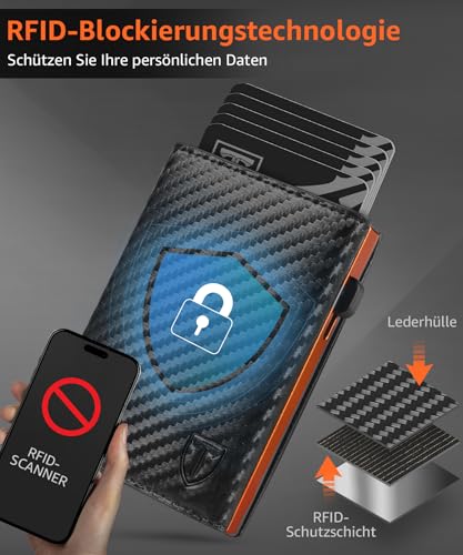 TEEHON Geldbörse Herren - Slim Wallet mit Münzfach & RFID Portmonee Herren – Ansicht 5