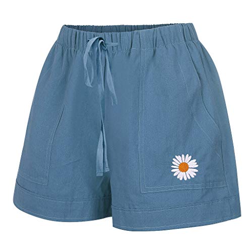Casual Shorts For Women Drawstring Elastic Waist Baggy Shorts With Pockets Lightweight Lounge Shorts Floral Beach Shorts #TOP3