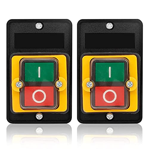 XTVTX 2 pièces Bouton-poussoir AC220V / 380V 10A Bouton-poussoir Imperméable Bouton Poussoir ON/OFF Utilisé pour Machines Textiles d'Équipement Mécanique