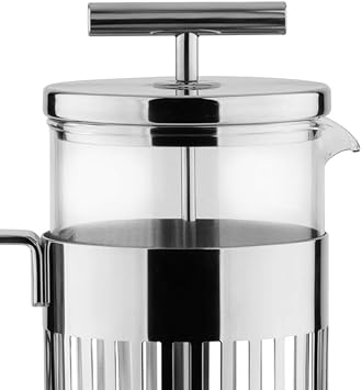 Alessi 9094/8 - Press Filter Coffee Maker or Infuser in 18/10 Stainless Steel Mirror Polished and Heat Resistant Glass, 8 Cups