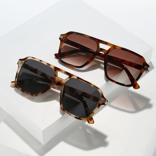 Retro Square Aviator Sunglasses Women Men 70s Vintage Aviator Sun Glasses Plastic Frame Trendy Shades4