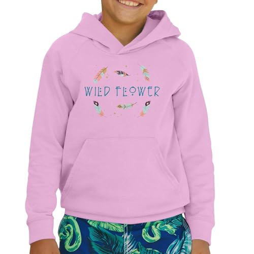Sweat à capuche enfant fleur sauvage sweat bohème nature - 2