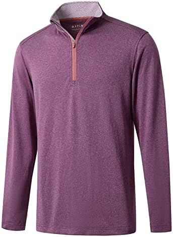M MAELREG Mens Pullover Quarter Zip Golf Sport Casual Long Sleeve Mens Golf Half Zip Pullover Sweatshirts for Men