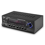 SONIDO ENVOLVENTE: El auna AMP-3800 USB es un amplificador versátil y talentoso que puede utilizarse para momentos de alta fidelidad y cine de lujo en casa, incluso en eventos de PA y karaoke, soportando hasta 600 vatios.