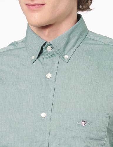 GANT Camiseta REG Poplin, Verde, 46