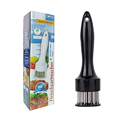 Meat Tenderizer Cooking Tool, 21-Pin Stainless Steel Meat Tenderizer Needle Black, Profession Kitchen Gadgets for Tenderizing Steak, Beef Pork, Chicken Breast and Poultry.