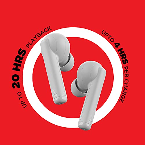 Image of boAt Airdopes 452 TWS Earbuds with Beast Mode for Low Latency, ENx Technology, Upto 20 Hours Battery, ASAP Charge, Bluetooth v5.2, IWP Technology, IPX4 and Type-c Interface(White Purity)