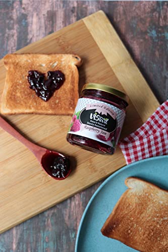 Image of Vistevia Sugar Free Apple & Raspberry Jam (220gm x 2) | Diabetic & Keto Friendly | Sweetened with Stevia | 100% natural | More than 60% whole fruit | Tastes delicious