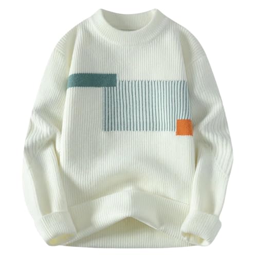 Suéter de cuello semialto para hombre jersey térmico de punto grueso