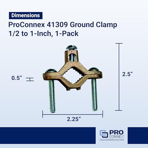 Image of Sigma ProConnex 41309 1 /2 inch - 1 inch Ground Clamp, 1-Pack