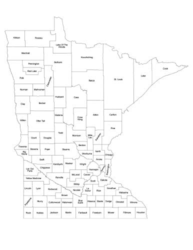 Home Comforts Minnesota County Map with County Names - 20 Inch by 30 Inch Laminated Poster With Bright Colors And Vivid Imagery-Fits Perfectly In Many Attractive Frames