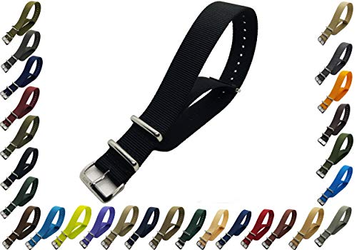 NATO Strap 22mm Ballistic Nylon watch strap Military watch band strap 22mm NATO International NATO G10 Premium (Black)