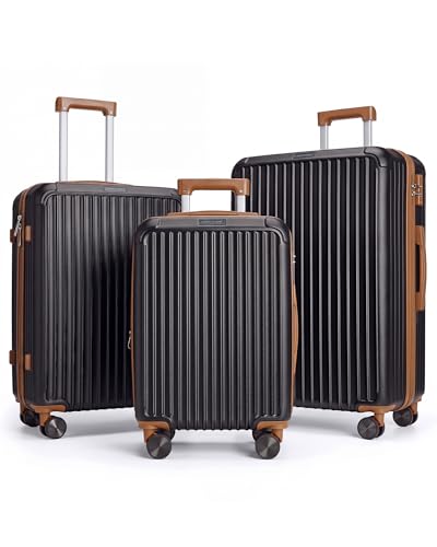 Image of LIGHT FLIGHT 3 Piece Luggage Sets With Spinner Wheels Hardshell TSA Lock | Durability, Spinner Wheels, Hardside Lightweight, TSA Lock, Durable, PC+ABS, Mobility,