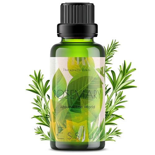 Image of Esslux Rosemary Essential Oil for Hair Growth - 100% Natural Pure Rosemary Oil for Hair, Scalp & Roots | Rosmarinus Officinalis Hair Serum | Essential Oil for Hair Regrowth & Nourishment, 90ml