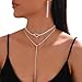 Silver Jewelry Set Rhinestone Silver Earrings Long Necklaces for Women Set Prom Bridal Wedding Costume Jewelry for Women SET-Y-Heart