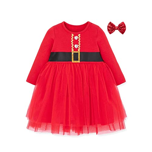Ozkiz Christmas Dress for Girls Toddler Long Sleeve Red Dresses
