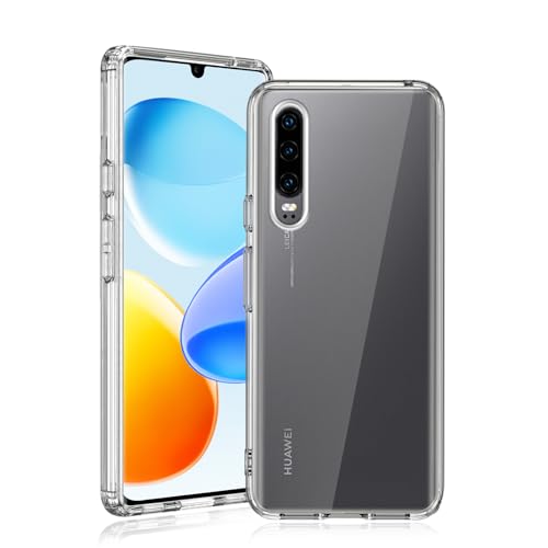 Agedate Hülle für Huawei P30 Handyhülle, Ultra Dünn Transparent Schutzhülle, Weiches Silikon Anti Vergilbung Schutz, Slim Stoßfeste Kratzfest Hülle Cover