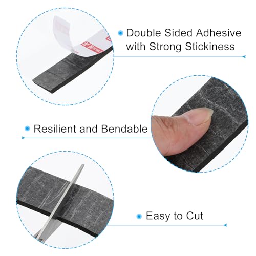 Image of PATIKIL 3 /4 inch W x 1 /5 inch T x 6.6Ft Double Sided Foam Tape, 2Rolls EVA Multipurpose Self Adhesive Weather Sponge Stripping for Home Decorations, Card Scrapbooking DIY Craft Project, Black