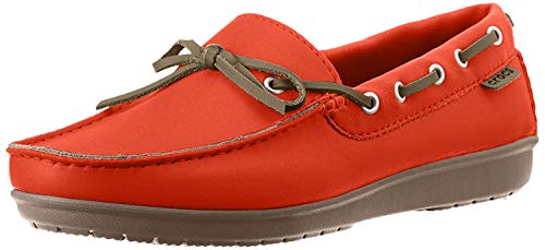 CROC Womens Wrap ColorLite Loafer Shoes, Tangerine/Tumbleweed, US 8