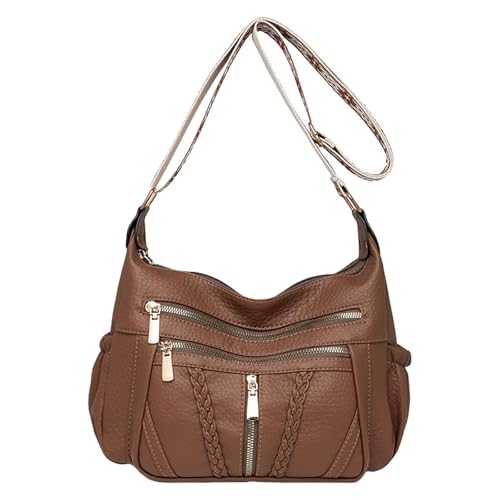 Sac à bandoulière femme grande capacité en cuir synthétique souple