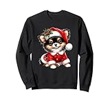 cucciolo sveglio di natale in costume da babbo natale felpa