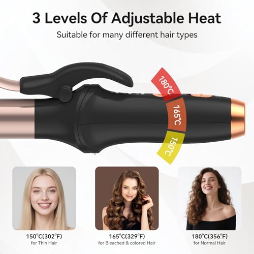 Image of Cordless Curling Iron Hair Curler Professional for use on Medium and Long Hair