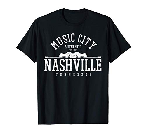 Nashville Tennessee Musica Country America Chitarra Maglietta